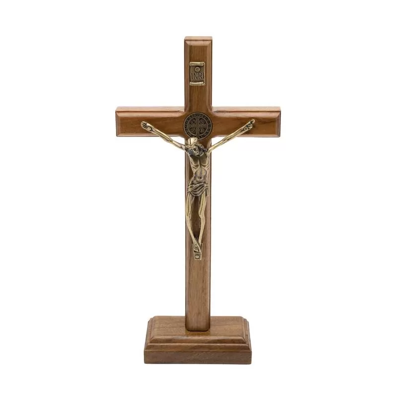 CRUCIFIXO MADEIRA DE MESA SÃO BENTO
